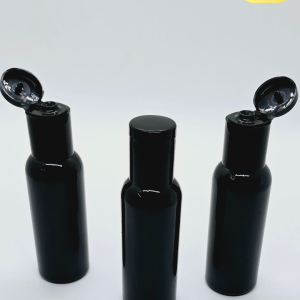 100ml Black Bottle with Black Flip-Top Cap