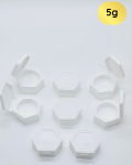 5g Hexa Jars Black and White for Lip Balm, Creams and Cosmetics