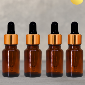 30ml Amber Dropper Bottle with Gold Cap and Black Rubber