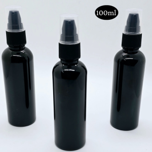 100ml Black Bottle with Black Cream Pump Cap