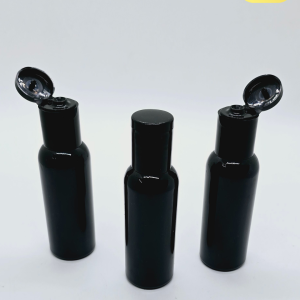 50ml Black Bottle with Black Flip-Top Cap
