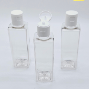 100ml Square Transparent Bottle with White Flip-Top Cap