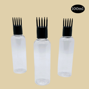100ml Transparent Cylindrical Bottle With Comb Cap