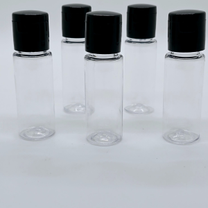 25ml Transparent Bottle with Black Flip Top Cap
