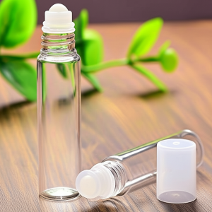 Compact 10ml Transparent Plastic Roll On Bottle – Refillable strong Container with Roller Ball for Oils, Perfumes & Serums