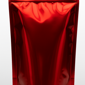 Shiny Metallic Red Stand Up Pouch with Zipper 1