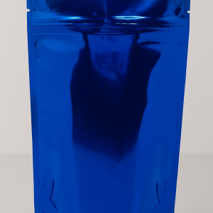 Shiny Metallic Blue Stand Up Pouch with Zipper – 100g Resealable Strong Packaging Bag for Food, Cosmetic & Dry Items