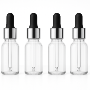 5 ml transparent with Silver cap and black rubber 1