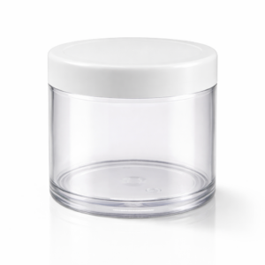 100 Grams San Jar – Transparent Cosmetic Jar with White Cap – Premium Cream Container - Packdost