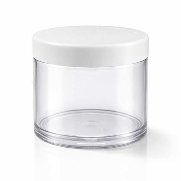 100 grams san jar with white cap and inner cap