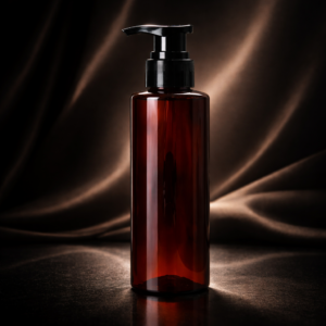 100 ml Amber Bottle with black Pump | Premium Cosmetic & Skincare Packaging