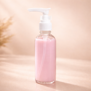 Transparent Cylindrical Bottle with white Pump | Clear Dispenser Bottle for Lotion, Moisturiser & Oils