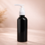 Black Cylindrical bottle with lotion pump cap 1