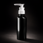 Black Cylindrical bottle with lotion pump cap 2