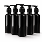 Black cylindrical bottle with pump cap 2