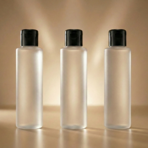 100ml-frosted-plastic-bottle-black-flip-top-cap