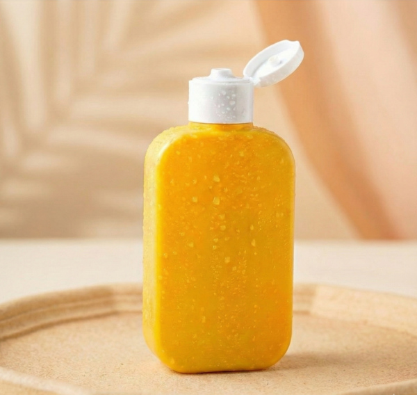 125ml yellow flat bottle white cap 2