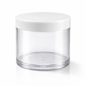 100 Grams San Jar – Transparent Cosmetic Jar with White Cap – Premium Cream Container - Packdost