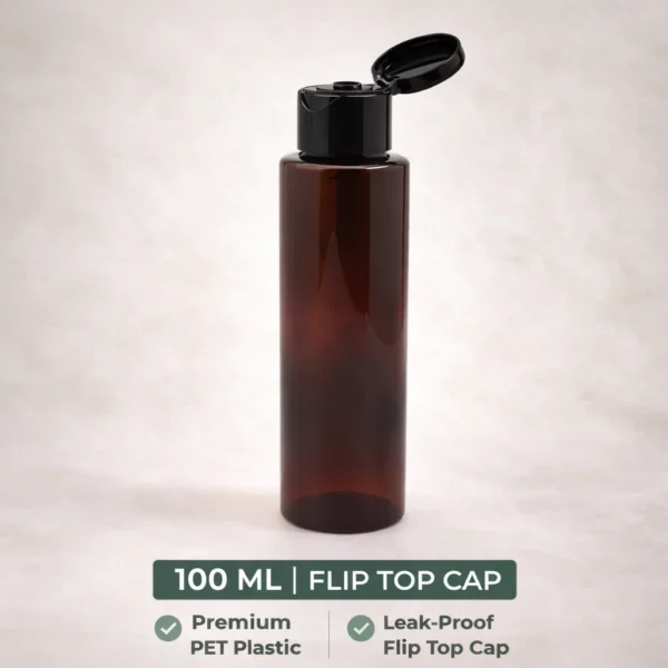 100 ml Amber Bottle with Flip Top Cap