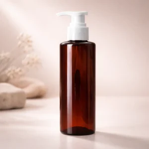 100 ml Amber Bottle with white Pump | Premium Cosmetic & Skincare Packaging