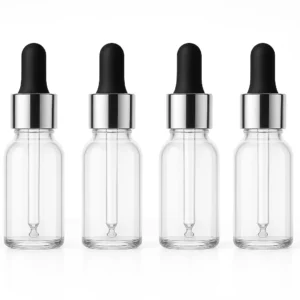 5 ml transparent with Silver cap and black rubber 1