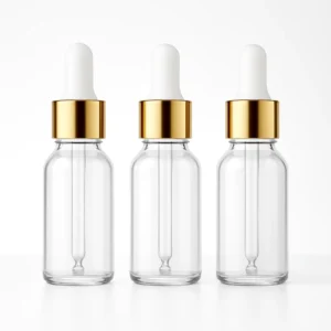 5 ml transparent with golden cap and white rubber 1