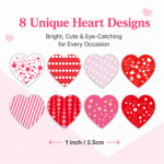 thank you heart stickers roll 8 unique heart designs 1 inch india