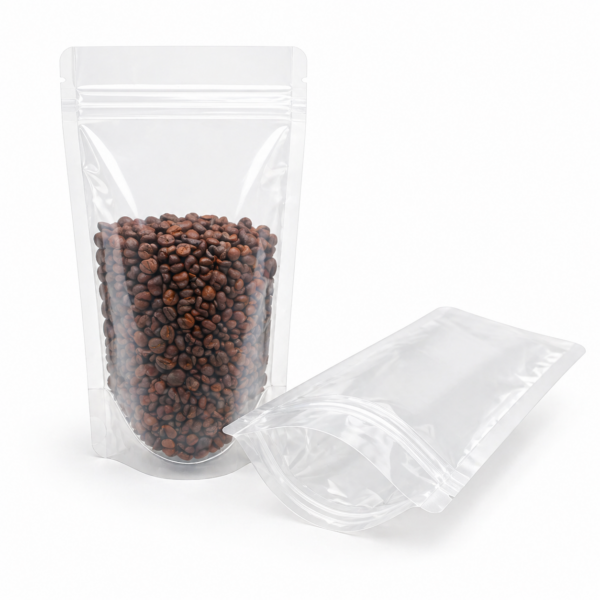 clear stand up pouch with zipper 100g transparent resealable bag india packdost