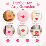 thank you heart stickers roll uses gift wrapping envelopes small business india