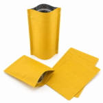 kraft paper stand up pouch with zipper 100g striped foil lined india packdost