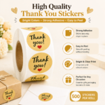 kraft thank you stickers roll strong adhesive easy peel india