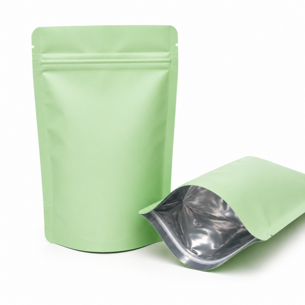 light green stand up pouch zipper resealable foil lined moisture proof india