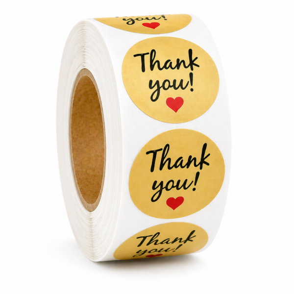 thank you stickers roll kraft gold round labels 1 inch india