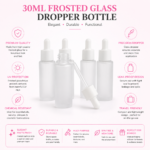 30ml frosted glass dropper bottle white rubber teat features uv protection premium quality