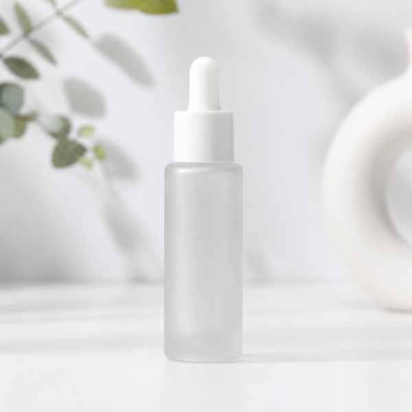 30ml frosted glass dropper bottle white rubber teat