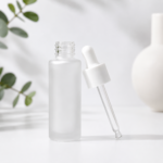 30ml frosted glass dropper bottle white rubber teat open dropper glass tube