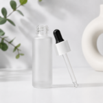 30ml frosted glass dropper bottle black rubber teat open dropper glass tube