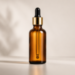 50ml amber glass dropper bottle golden cap serum