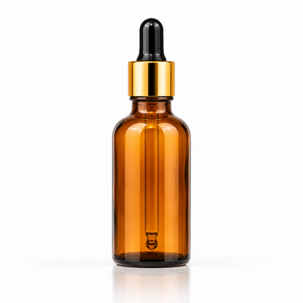 50ml amber glass dropper bottle golden cap