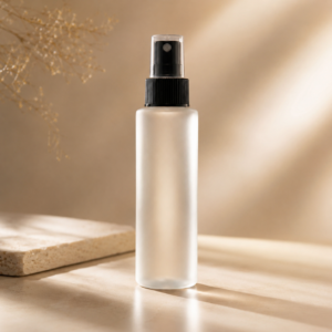 100ml Frosted Mist Spray Bottle – Best Premium Cosmetic Packaging with Black & White Cap