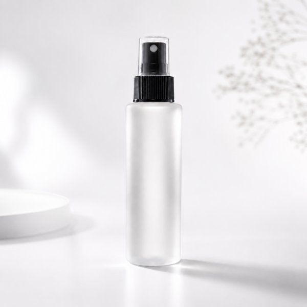100ml frosted mist spray bottle black cap clean
