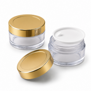 25gm clear acrylic san jar golden cap lifestyle