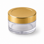 25gm clear acrylic san jar golden cap bulk