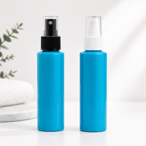 100ml teal mist spray bottle black cap and white cap
