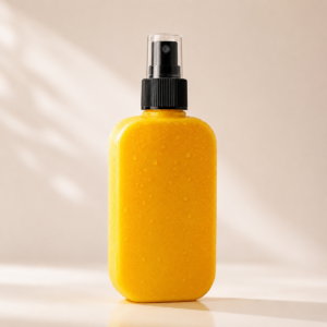125ml Yellow Mist Spray Bottle – Best Premium Cosmetic Packaging with Black & White Cap