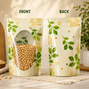 Floral Design Stand Up Pouch with Oval Window – Best Premium Zip Lock Pouch for Snacks & Gifting