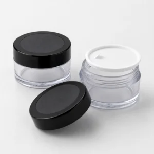 25gm Clear Acrylic SAN Jar – Best Premium Cosmetic Cream Jar with Black Cap