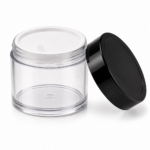 100 grams san jar with black cap inner liner