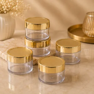50gm SAN Jar with Golden Cap – Best Premium Transparent Cosmetic Cream Container