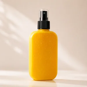 125ml Yellow Mist Spray Bottle – Best Premium Cosmetic Packaging with Black & White Cap